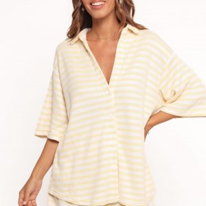 Sunny Knitted Short Set - Yellow Stripe(XS)